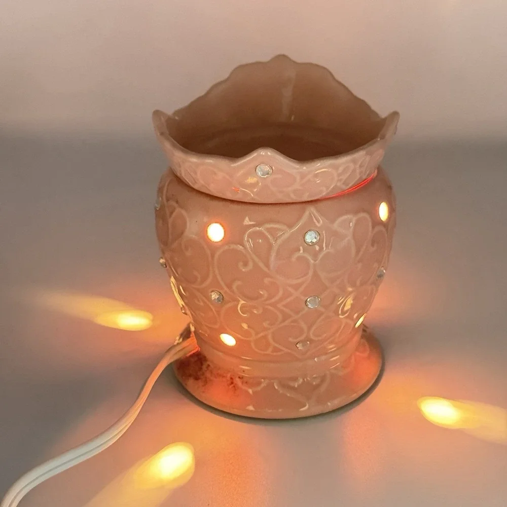 Scentsy Tiara Pink Electric Wax Warmer Rhinestone‎ Crown Boxed Tested Works